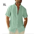 thumbnail image 5 of Camisa de hombre Sonducket Casual manga corta transpirable Color sólido Verde, 5 of 5