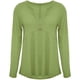 thumbnail image 4 of Blusa holgada de manga larga con cuello en V y botones de color liso informal para mujer Pompotops  gfhjh5791, 4 of 5