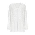 thumbnail image 4 of Womens Cardigan Sweaters Classic Solid Hollow Out Knit Cardigans Open Front Lightweight Jacket Coat, 4 of 6