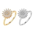 thumbnail image 5 of Relief Spinner Adjustable Open Design Womens Jewelry 925 Silver Gold Gift, 5 of 8