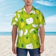 thumbnail image 2 of Susaid Green Apple Print Hawaiian Shirts for Men Women,Hawaiian Summer Short-Sleeve Casual Relaxed-Fit Button-Down,X-Large, 2 of 7