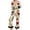 Beige, variant on Tiweut Womens' Leisure Pajamas Sets for Christmas Long Sleeve Hem Lapel Button Floral Print Tops and Pants Home Wear Holiday Ladies Sleepwear Set,,L
