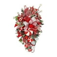 thumbnail image 2 of CQININI Wreath Christmas Candy Cane Wreath For Front Door Red White Teardrop Candy Cane Christmas Stairway Decorations Christmas Wreath With Candy Christmas Onrnament For Home Indoor D, 2 of 7
