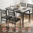 thumbnail image 2 of 5 Pcs Kitchen Table Set, Dining Table Set for 4, Rectangular Dinging Room Table with Soft Cushioned Chairs, Breakfast Nook, Modern Table Set for Small Places, Apartment, 2 of 7