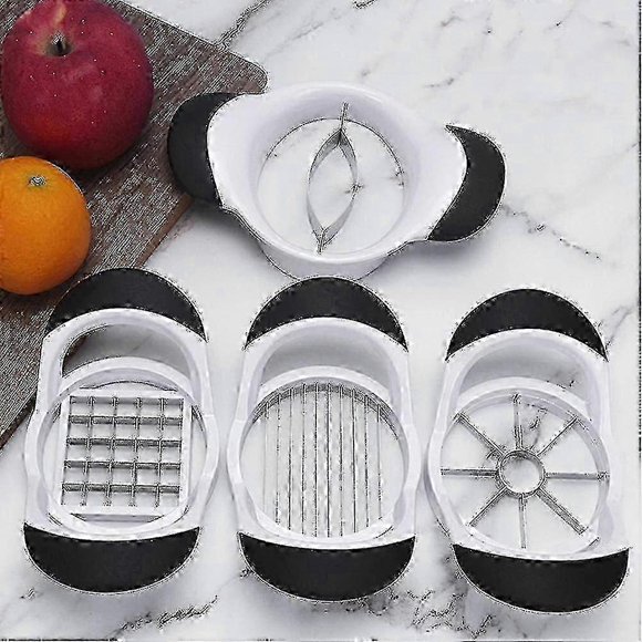 Set Of 4 Apple Slicer Corer Pear Fruit Sharp Divider Peeler With Stainless Steel Blade Fruit Divider Ergonomic Rubber Grip Handle