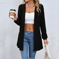 thumbnail image 2 of Ediodpoh Womens Draped Front Open Cardigan for Women Casual Long Sleeve Lightweight Cardigan Sweaters Duster Top Black S, 2 of 6