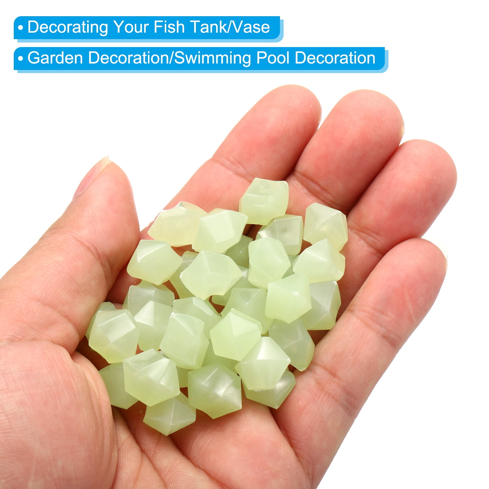 Unique Bargains Glow Rocks Luminous Stones Decor for Garden Translucent