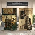 thumbnail image 2 of Oriental Furniture 6 ft. Tall Japanese Figures Canvas Room Divider - 3 Panel, 2 of 6