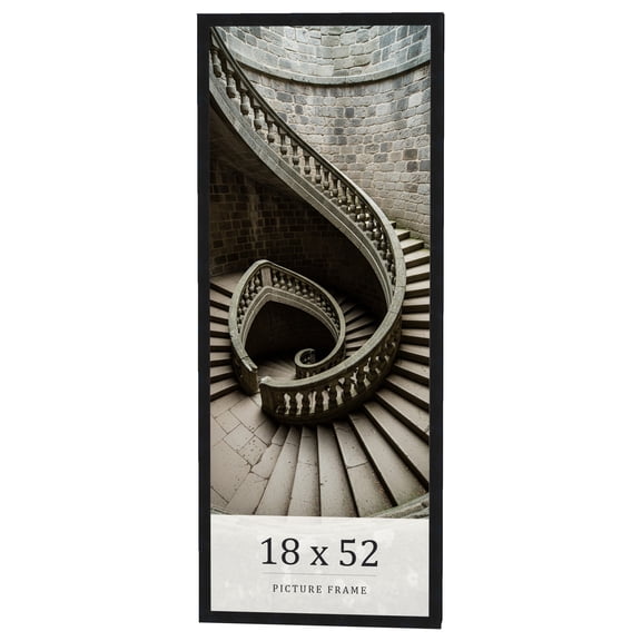 18x52 Frame Black Real Wood Picture Frame Width 0.75 inches | Interior Frame Depth 0.5 inches |