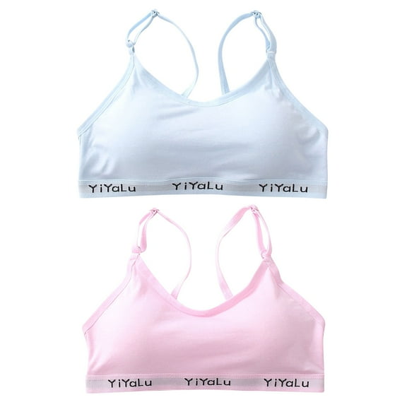 Kayannuo Bras For Women Girls Solid Color Racerback Letter Print Sport Training Bra Underwear 2 Pack