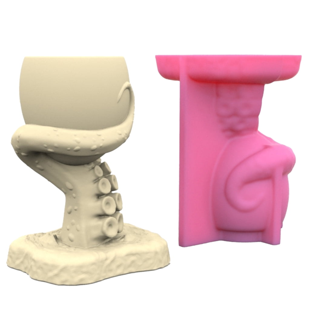 BQBQERT Flower Silicone Mold Epoxy Resin Casting Mold Vase Cement Clay Mold Pen Holder Mold