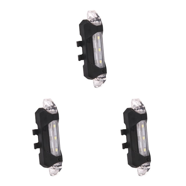 Transemion Bike Tail Light Plastic Rear Lamps Safety USB Rechargeable Outdoor Waterproof Cycling Warning Lights Shop Accessories White 3Set