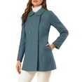 thumbnail image 5 of MODA NOVA Juniors Peter Pan Collar Double Breasted Long Sleeve Winter Coat, 5 of 7