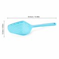 thumbnail image 3 of MInHoues Blue Non Stick Slotted Spoon Strainer, Heat Resistant Plastic Food Scoop Colander with Long Handle, Kitchen Skimmer Utensil for Boiling Draining Frying and Serving, 13.58", 3 of 5
