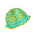 thumbnail image 3 of xiaxaixu Women Knitted Hat with Flower Pattern, Bright Color Matching Hollow Decoration Clothing Accessory, 3 of 4