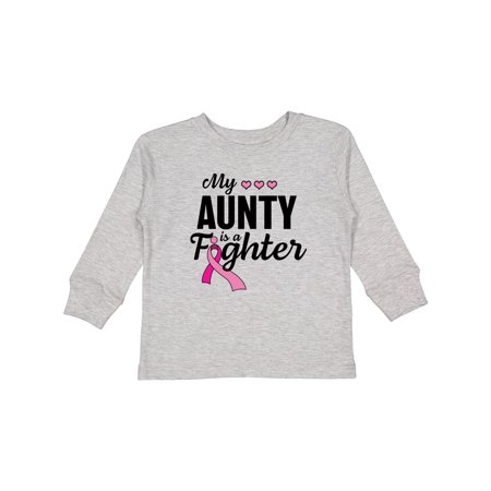 

Inktastic Breast Cancer Awareness My Aunty is a Fighter Gift Toddler Boy or Toddler Girl Long Sleeve T-Shirt