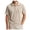Khaki, variant on Yifymode Men's Cotton Blend Ribbed Short Sleeve Polo Shirt, Three-Button Placket Classic Casual Fit Top Army Green L