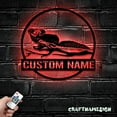 thumbnail image 2 of Craftnamesign Custom Green Basilisk Lizard Metal Wall Art LED Light, Gecko Lover Name Sign, 2 of 5