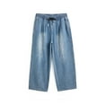 thumbnail image 2 of EMMIOL Men's Y2K Vintage Baggy Wide Leg Jeans 90s Drawstring Waist Loose Fit Hip Hop Denim Pants, 2 of 8