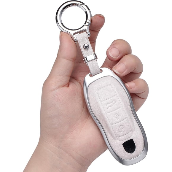 Key Fob Cover Compatible with Fit for Porsche Panamera 2017 2018 2019 2020 Cayenne 2018 2019 2020 911 2019 2020 2021 2022 Zinc Alloy Shell Keychain Case Holder Protector,white,For BMW A