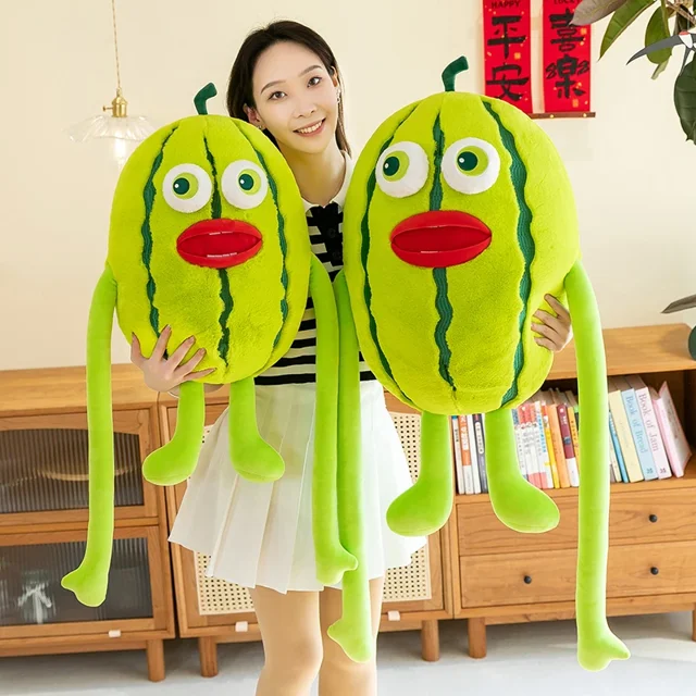 Almohada larga de pepino para dormir, juguete de felpa verde, regalo de cumpleaños para niñas, novedad223