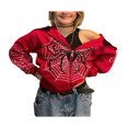 thumbnail image 1 of Sweat à Capuche Décontracté pour Femmes Imprimé Toile d'Araignée Manches Longues Veste à Fermeture Éclair Mode Urbaine, 1 of 7