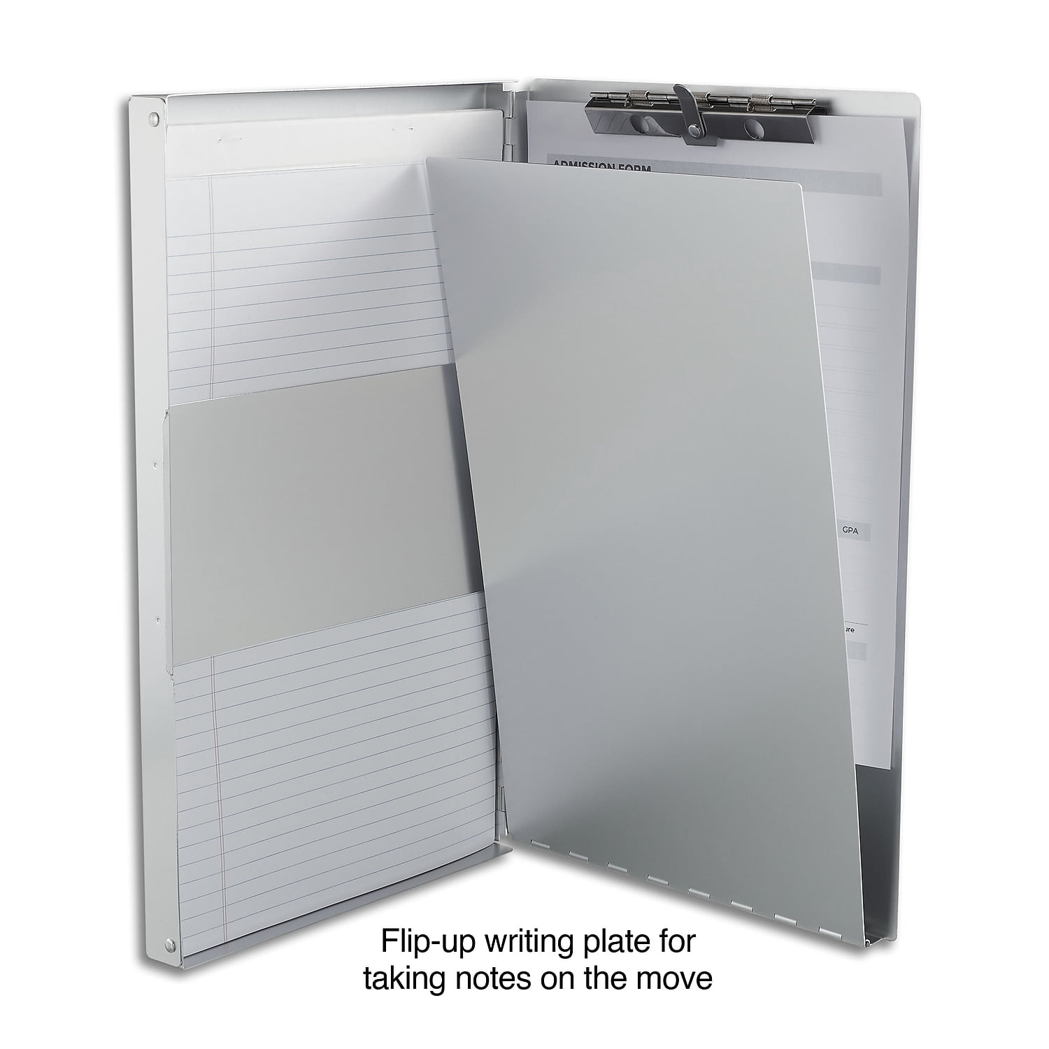 Staples Aluminum Side Loading Clipboard with Storage Legal Size Silver 44398-CC
