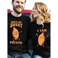 thumbnail image 1 of Sweet Potato & I Yam Couples Matching T-Shirts - Funny Cotton Tees for Him & Her, Perfect for Thanksgiving, Christmas, Valentine's Day Gifts Tee For Adult, Men, Women, Teen, Teenager, Adolescent, You, 1 of 7