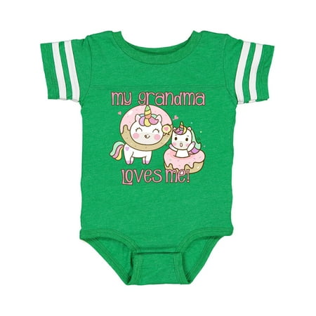 

Inktastic My Grandma Loves Me Unicorns Gift Baby Boy or Baby Girl Bodysuit