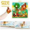 thumbnail image 3 of Puzzles for Kids, Wooden Peg Puzzles for Toddlers 2 3 4 Years Old, 4 Pcs Montessori Educational Learning Puzzles Set - Dinosaur, Farm, Sea Animal and Fruit, 3 of 6