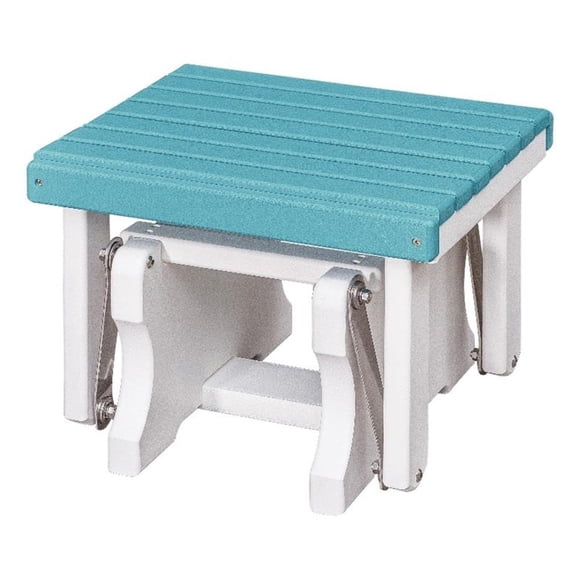 Otomana deslizante, muebles americanos, clásicos, Aruba, azul y blanco