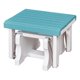 thumbnail image 1 of Otomana deslizante, muebles americanos, clásicos, Aruba, azul y blanco, 1 of 6