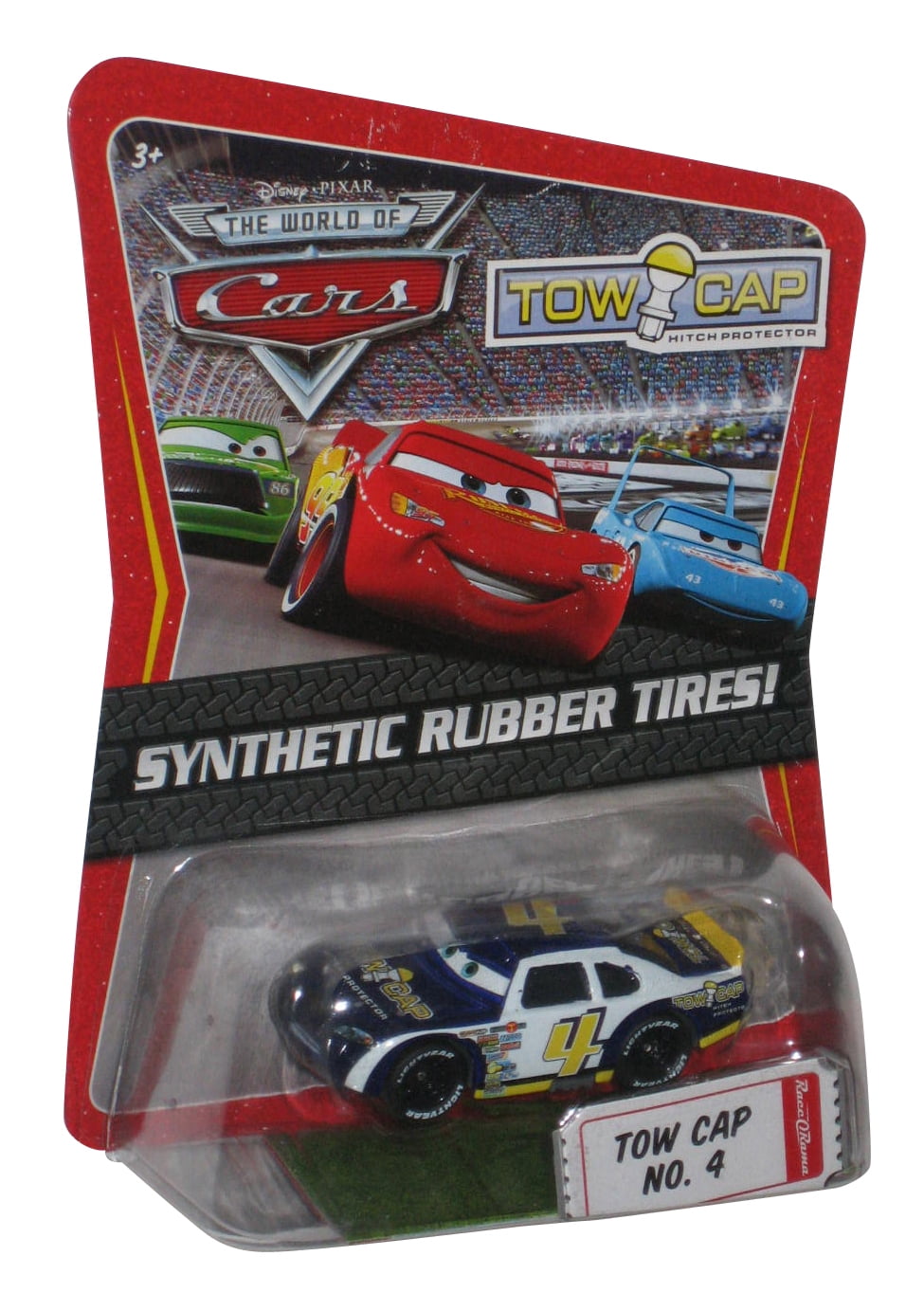 Disney Pixar World of Cars Movie Tow Cap No. 4 Synthetic Rubber Tires