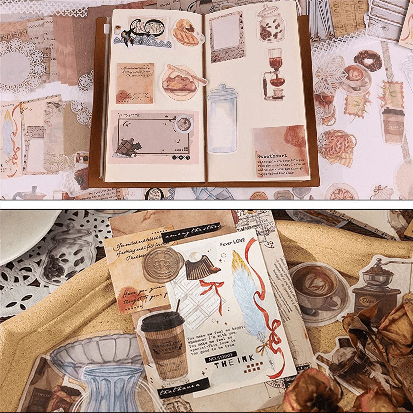 BUBABOX 260 Pcs Vintage Scrapbooking Stickers and Paper, DIY Washi  Stickers, Scrapbooking Stuff for Adults and Kids, Nature Antique Paper  Stickers