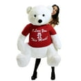 thumbnail image 3 of I Love You This Much Life Size Stuffed White Teddy Bear,  3 Feet Tall and 3 Feet Wide, 3 of 10