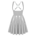 thumbnail image 2 of YiZYiF Womens Latex Leather Sleeveless Mini Dresses Wet Look Glossy A-line Club Dress for Halloween Silver S, 2 of 5