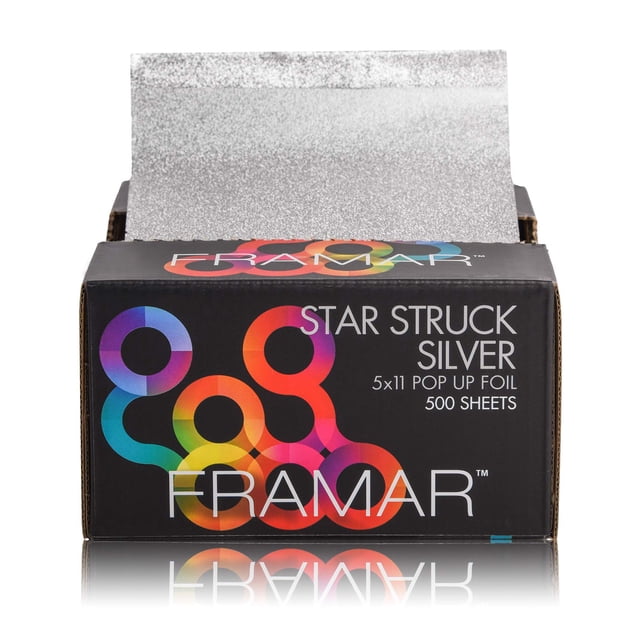 Lámina para el cabello FRAMAR Star Struck Silver Pop Up, 500 hojas