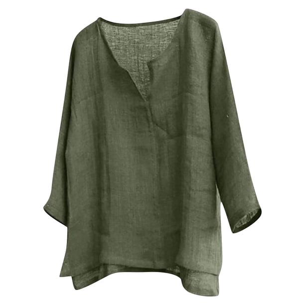 Designer Spring Summer Men's Casual Cotton Linen Solid Color Long Sleeve Shirts Loose Stand Collar Shirts 4XL