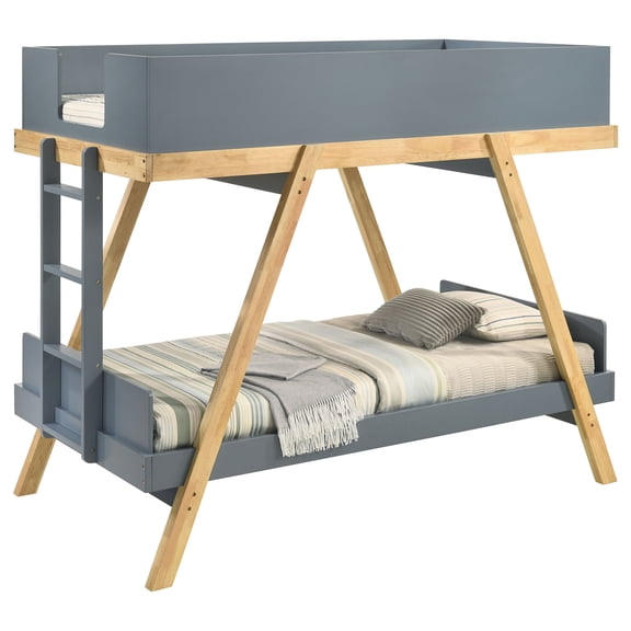 Frankie Twin Over Twin Bunk Bed with 7-inch Mattresses Blue