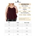 thumbnail image 6 of Agnes Orinda Women's Plus Size CamisoleV Neck Sparkle Silvery Sleeveless Spaghetti Strap Cami Tank Tops 3X Burgundy, 6 of 6