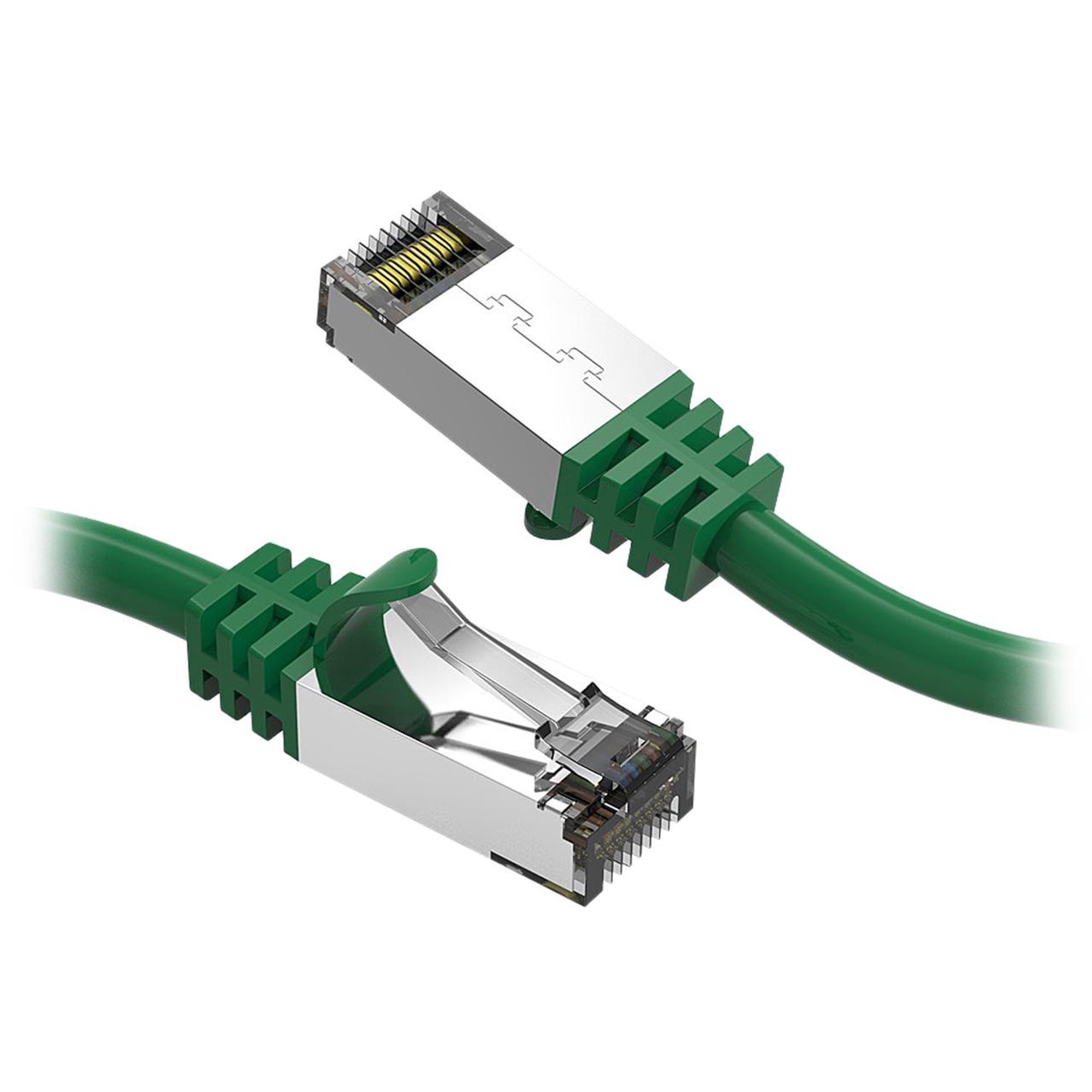 Nippon Labs Cat8 RJ45 10ft Ethernet Patch Internet Network LAN Cable, In/Outdoor, 26AWG, Shielded Latest 40Gbps 2000MHz, Weatherproof S/ftP -in Wall, Outdoor for Gaming/Router/Modem/PC/Switch (Green)