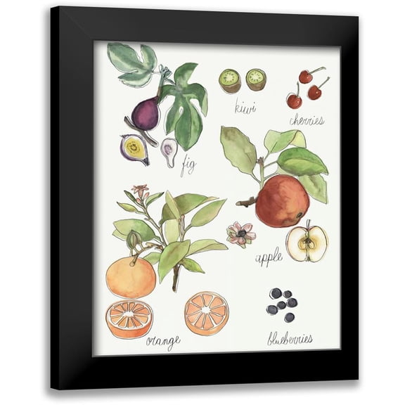 McCavitt, Naomi 12x14 Black Modern Framed Museum Art Print Titled - Fruit Medley I