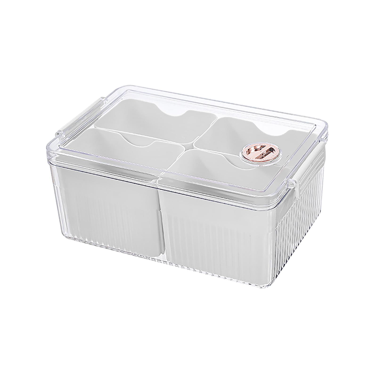 Organizer Bins Freezer Food Storage Container for Pantry Drawer White
