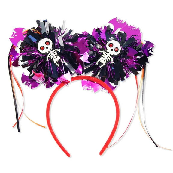 Halloween Headbands for Women,Girls Halloween Headband,Day Of The Dead Hair Hoop Headband,Halloween Colourful Tassels Headdress,Rain Ball Hair,Party Masquerade Spider Pumpkin Wool Strip Headband