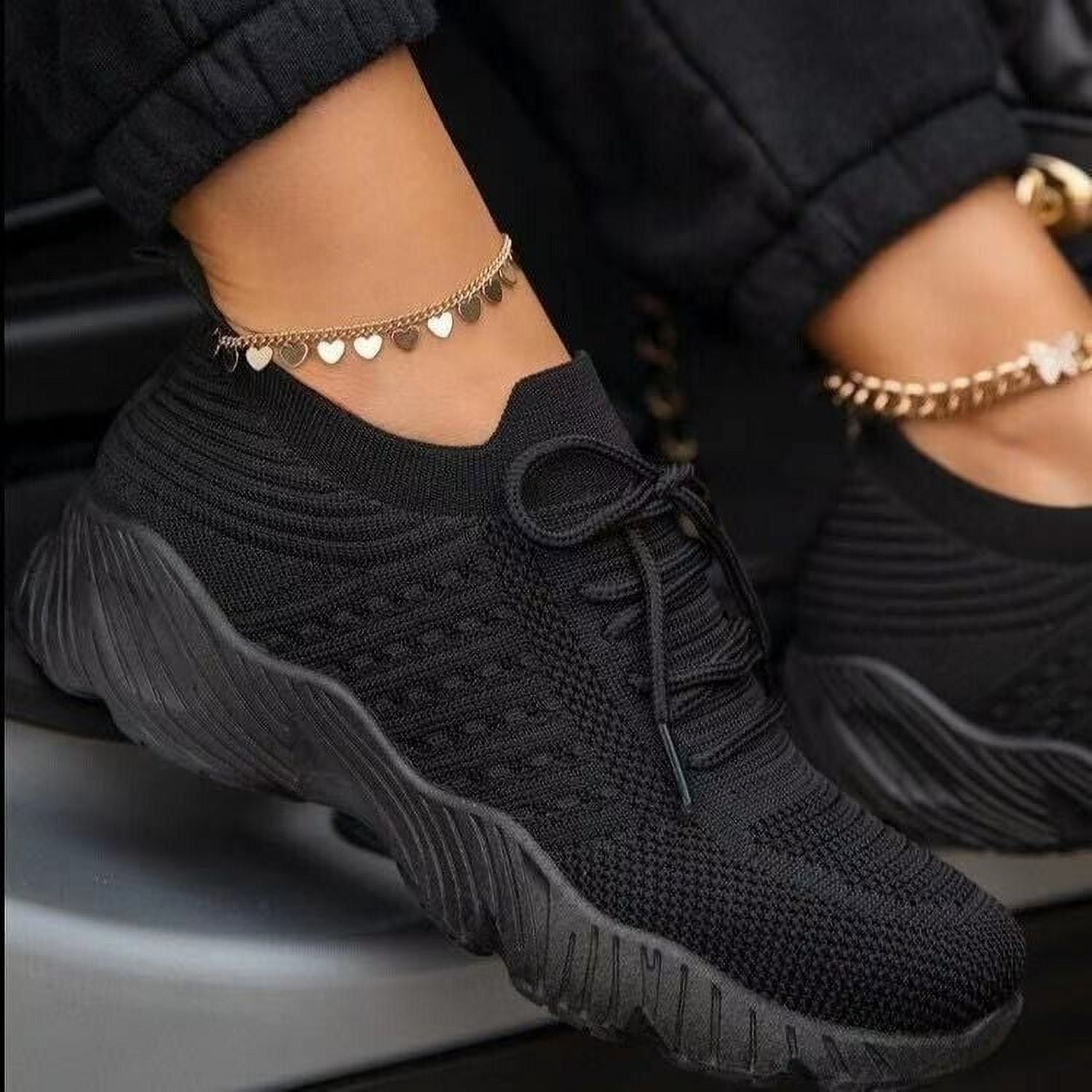 The Perfect Part Comfortable Gym Workout Shoes & Slip On Tennis Sneakers for Women-Black