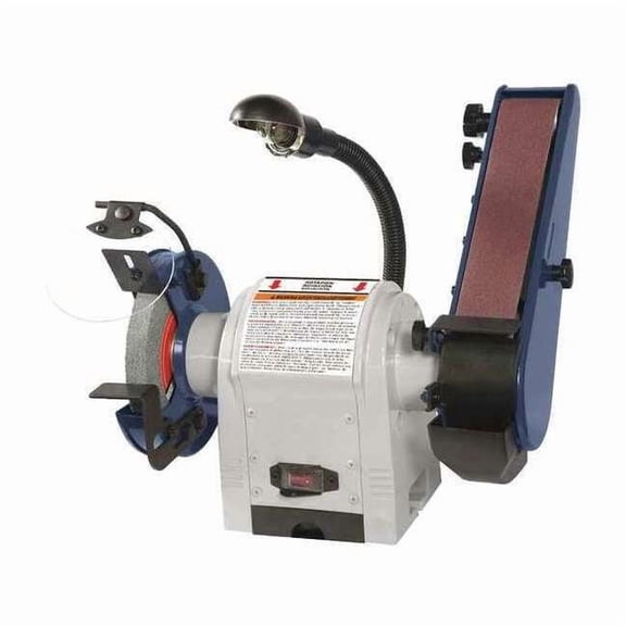 Dayton 49H006 Combination Belt and Bench Grinder, 6 in Max. Wheel Dia, 5/8 in Max. Wheel Thickness
