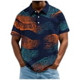 thumbnail image 2 of ECHFIPROM Collared Polo Shirts for Men Navy Big and Tall Shirts Short Sleeve Wrinkle Resistant Middle-aged Mens Tops, 2 of 5