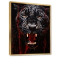 thumbnail image 2 of Designart "Black Red Panther SBlueth And Strength" Animals Floater Framed Wall Decor, 2 of 7