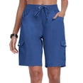 thumbnail image 6 of Women's Sweat Shorts with Pockets Shorts With Pockets Loose Casual Dressy Ladies Baggy Cargo Shorts Pants For Hiking, 6 of 7