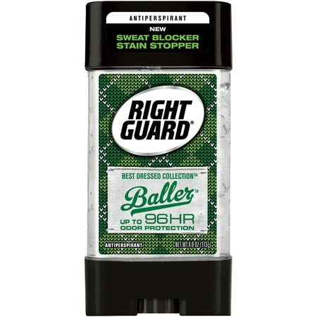 Right Guard Best Dressed Antiperspirant Deodorant Gel, Baller, 4 (Best Natural Deodorant For Excessive Sweating)
